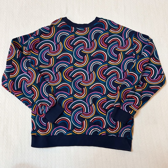 HANNA ANDERSSON cozy rainbow navy sweatshirt 10/140cm - long sleeve, ribbed cuff - Picture 2 of 8